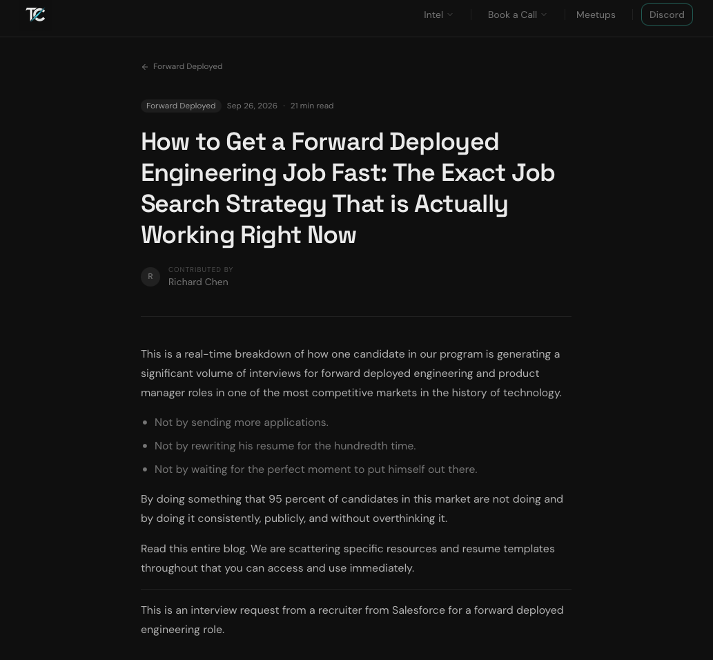 How to Become a Top 5% Forward Deployed Engineer Candidate: The Exact Strategy Getting Our Community Members Interview Requests From Hiring Managers
