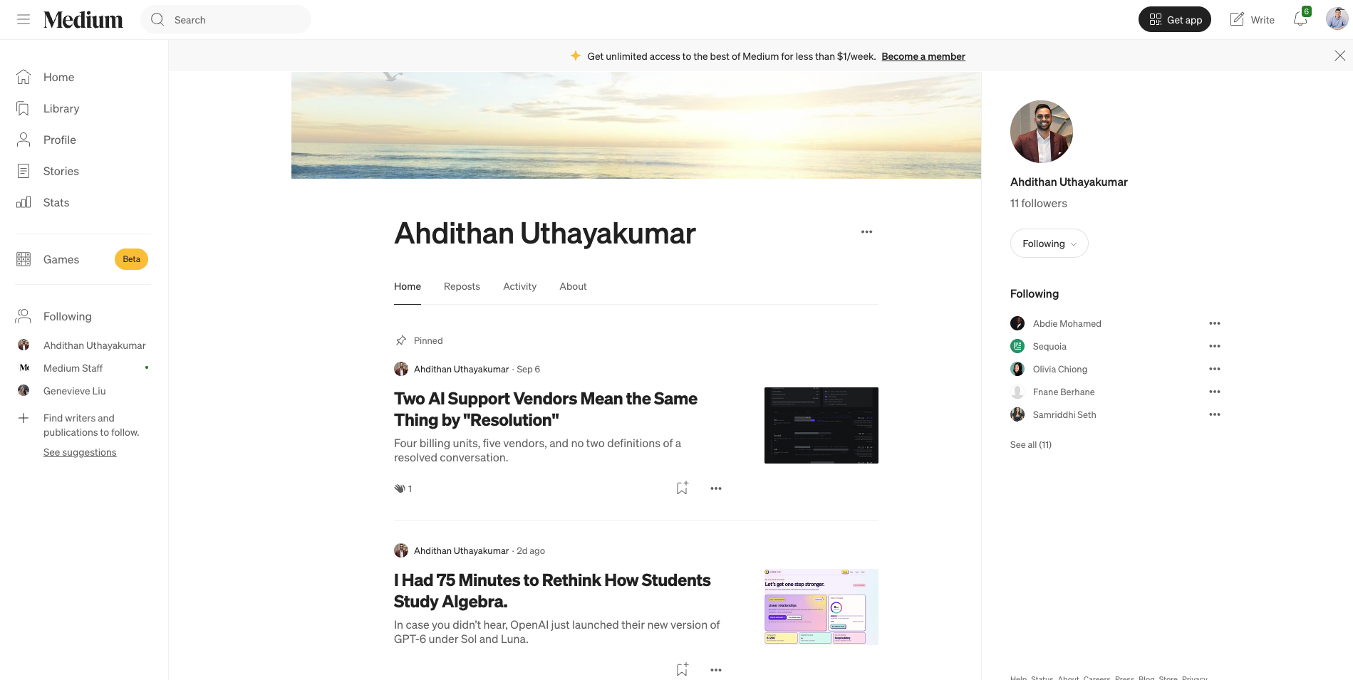 Ahdi Medium blog product manager forward deployed engineer portfolio 2026