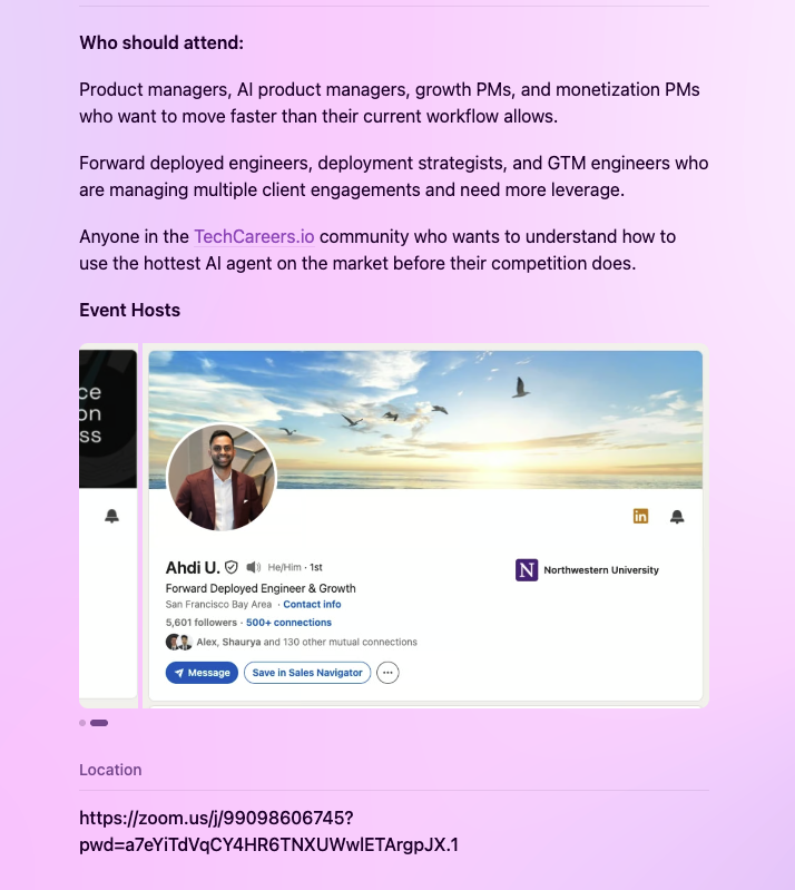 Ahdi YouTube channels forward deployed engineer PM job search content creator 2026